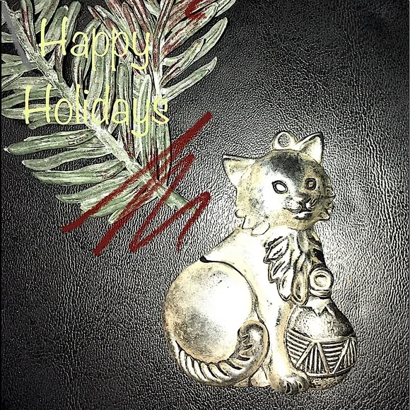 Gorham holiday kitty cat pendant/ Christmas ornament - Picture 2 of 16